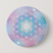 Badge Rond 7,6 Cm Celestial Bloom – Sacred Geometry (Devant)