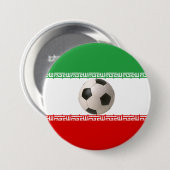 Badge Rond 7,6 Cm Centre de football du drapeau iranien (Devant & derrière)