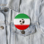 Badge Rond 7,6 Cm Centre de football du drapeau iranien (En situation)