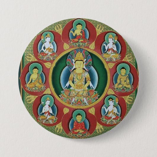Badge Rond 7,6 Cm Centre d'un mandala de Taizokai (Devant)