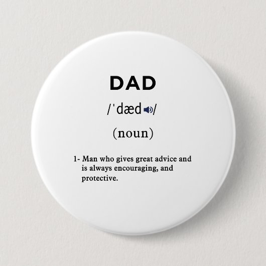 Badge Rond 7,6 Cm cercle de définition papa (Devant)