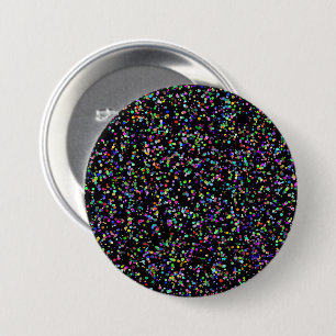 Badge Rond 7,6 Cm Cercles colorés bulles sur motif unique noir