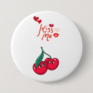 Badge Rond 7,6 Cm Cerises amusantes en amour