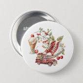 Badge Rond 7,6 Cm Cerises Douces d'Été (Devant & derrière)