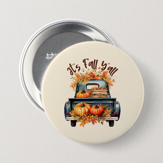 Badge Rond 7,6 Cm C'est l'automne (Devant & derrière)