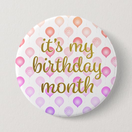 Badge Rond 7,6 Cm C'est le bouton Mon anniversaire Mois (Devant)