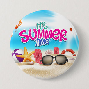 Badge Rond 7,6 Cm C'est l'été