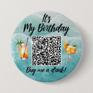 Badge Rond 7,6 Cm C'est mon anniversaire Achetez-moi un verre Plage 