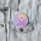 Badge Rond 7,6 Cm C'est un bouton bébé pourpre fille (En situation)
