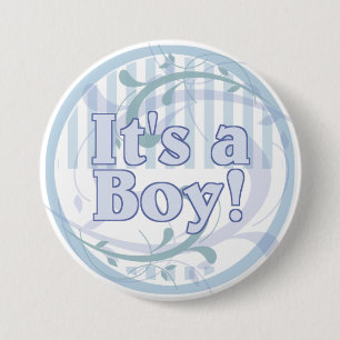 Badge Rond 7,6 Cm C'est un Faire-part de naissance Bleu Bleu