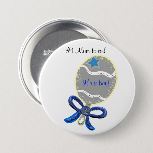 Badge Rond 7,6 Cm C'est un nouveau Baby shower Maman-to-be (Devant & derrière)