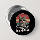 Badge Rond 7,6 Cm Cette dame aux chats sans enfants vote Kamala (Devant & derrière)