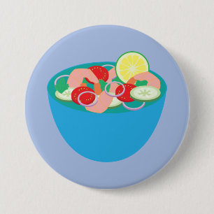 Badge Rond 7,6 Cm Ceviche de crevettes mexicain
