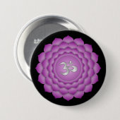 Badge Rond 7,6 Cm Chakra Violet Couronne Zen Yoga méditation (Devant & derrière)