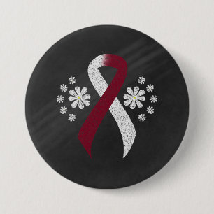 Badge Rond 7,6 Cm Chalkboard Burgundy et ivoire Ruban