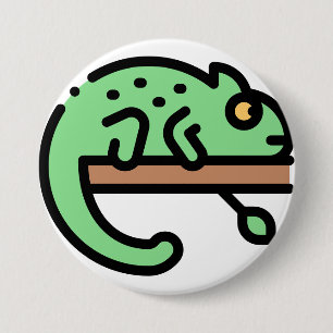 Badge Rond 7,6 Cm Chameleon