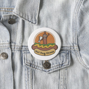 Badge Rond 7,6 Cm Champ Hot Dog