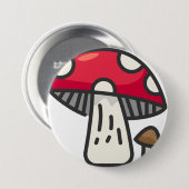 Badge Rond 7,6 Cm champignon (Devant & derrière)