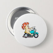 Badge Rond 7,6 Cm Champignons en moto avec moto (Devant & derrière)