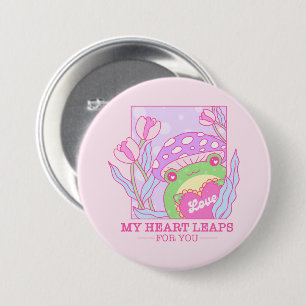 Badge Rond 7,6 Cm Champignons et grenouilles mignons - My Heart Leap