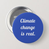 Badge Rond 7,6 Cm Changement climatique : Bouton bleu (Devant & derrière)