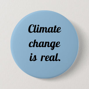 Badge Rond 7,6 Cm Changement climatique : Bouton bleu clair