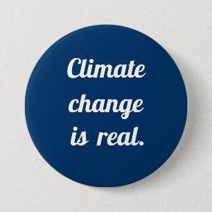 Badge Rond 7,6 Cm Changement climatique : bouton bleu de Prusse