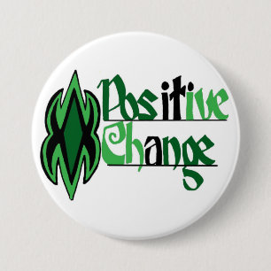 Badge Rond 7,6 Cm Changement positif indiquant le bouton