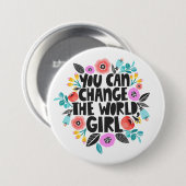 Badge Rond 7,6 Cm Changer le bouton World Girl (Devant & derrière)