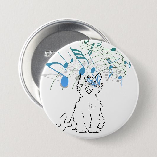Badge Rond 7,6 Cm Chant de chat (Devant & derrière)