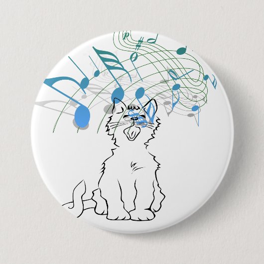 Badge Rond 7,6 Cm Chant de chat (Devant)