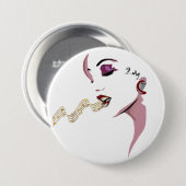 Badge Rond 7,6 Cm chanteur de l'insigne de joie (Devant & derrière)