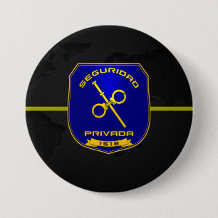 Badge Rond 7,6 Cm Chapa emblema Seguridad Privada España
