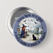 Badge Rond 7,6 Cm Chaque livre est un sort (Devant & derrière)