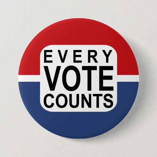 Badge Rond 7,6 Cm Chaque vote compte le bouton (Devant)