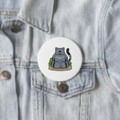 Badge Rond 7,6 Cm Chat à Yoga Fitness (En situation)