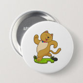 Badge Rond 7,6 Cm Chat avec Choker à l'exécution (Devant & derrière)