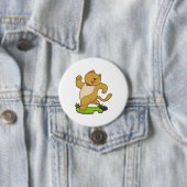 Badge Rond 7,6 Cm Chat avec Choker à l'exécution (En situation)