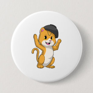 Badge Rond 7,6 Cm Chat avec Ramen Bowl