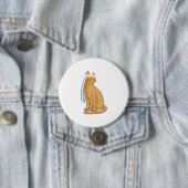 Badge Rond 7,6 Cm Chat comme mariée voilée (En situation)