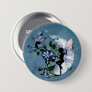 Badge Rond 7,6 Cm Chat Cosmique et Fée de l'Ombre du Matin