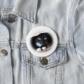 Badge Rond 7,6 Cm Chat dans un b ag (En situation)