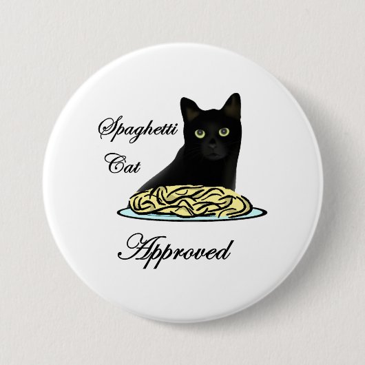 Badge Rond 7,6 Cm Chat de spaghetti approuvé (Devant)