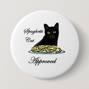 Badge Rond 7,6 Cm Chat de spaghetti approuvé