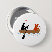 Badge Rond 7,6 Cm Chat et tour en bateau Drôle Whimsical Animateur d (Devant & derrière)