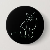 Badge Rond 7,6 Cm Chat Kitty Blanc (Devant)
