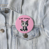 BADGE ROND 7,6 CM CHAT LADY (En situation)