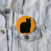 Badge Rond 7,6 Cm Chat noir Kitten Animaux Secourus Noir Maureen Gir (En situation)