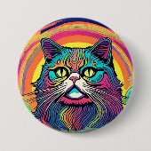 Badge Rond 7,6 Cm Chat zen moderne (Devant)