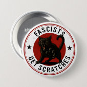 Badge Rond 7,6 Cm Chats contre les fascistes (Devant & derrière)